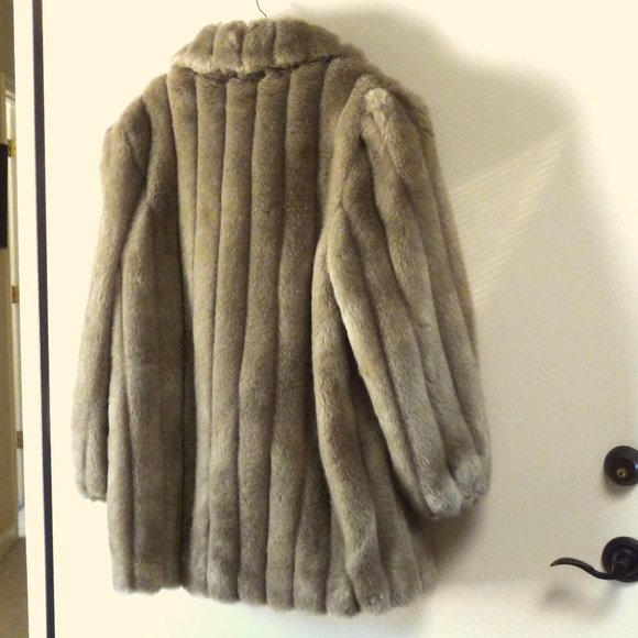 Jordache faux mink fur coat jacket light tan campaign color XL - Picture 3 of 5